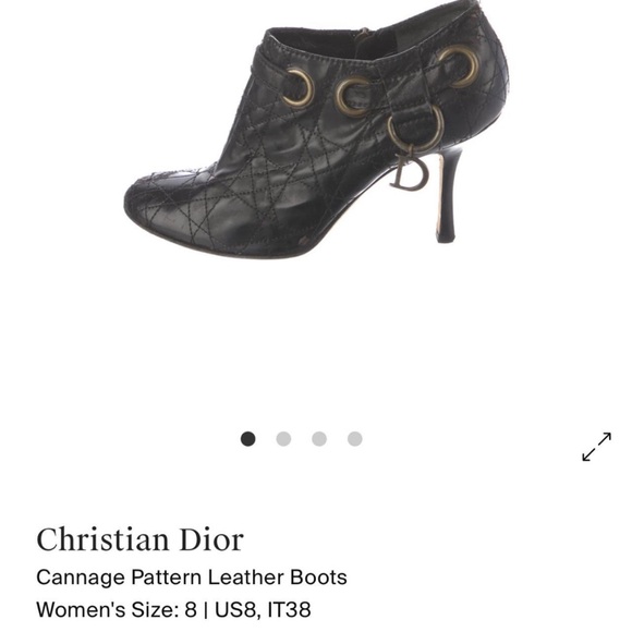 Dior Black Cannage patent leather heeled ankle boot - Picture 1 of 4